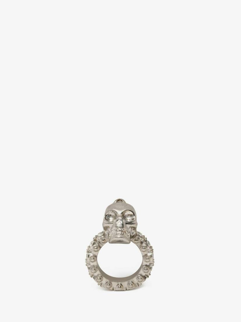 Jewelled Skull Ring in Silver 1