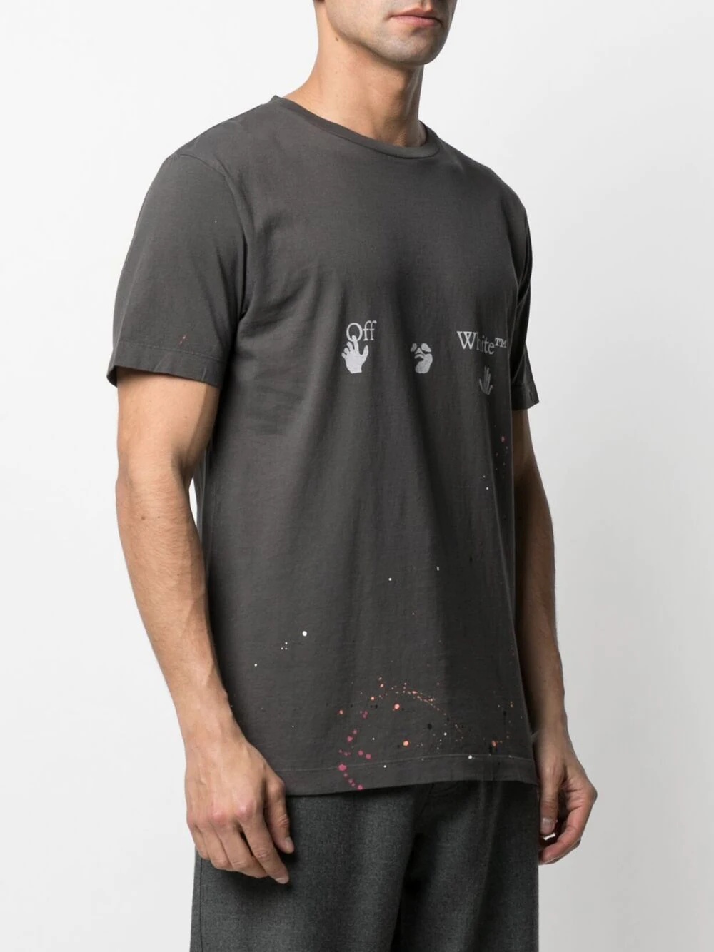 paint splatter-print T-shirt - 3