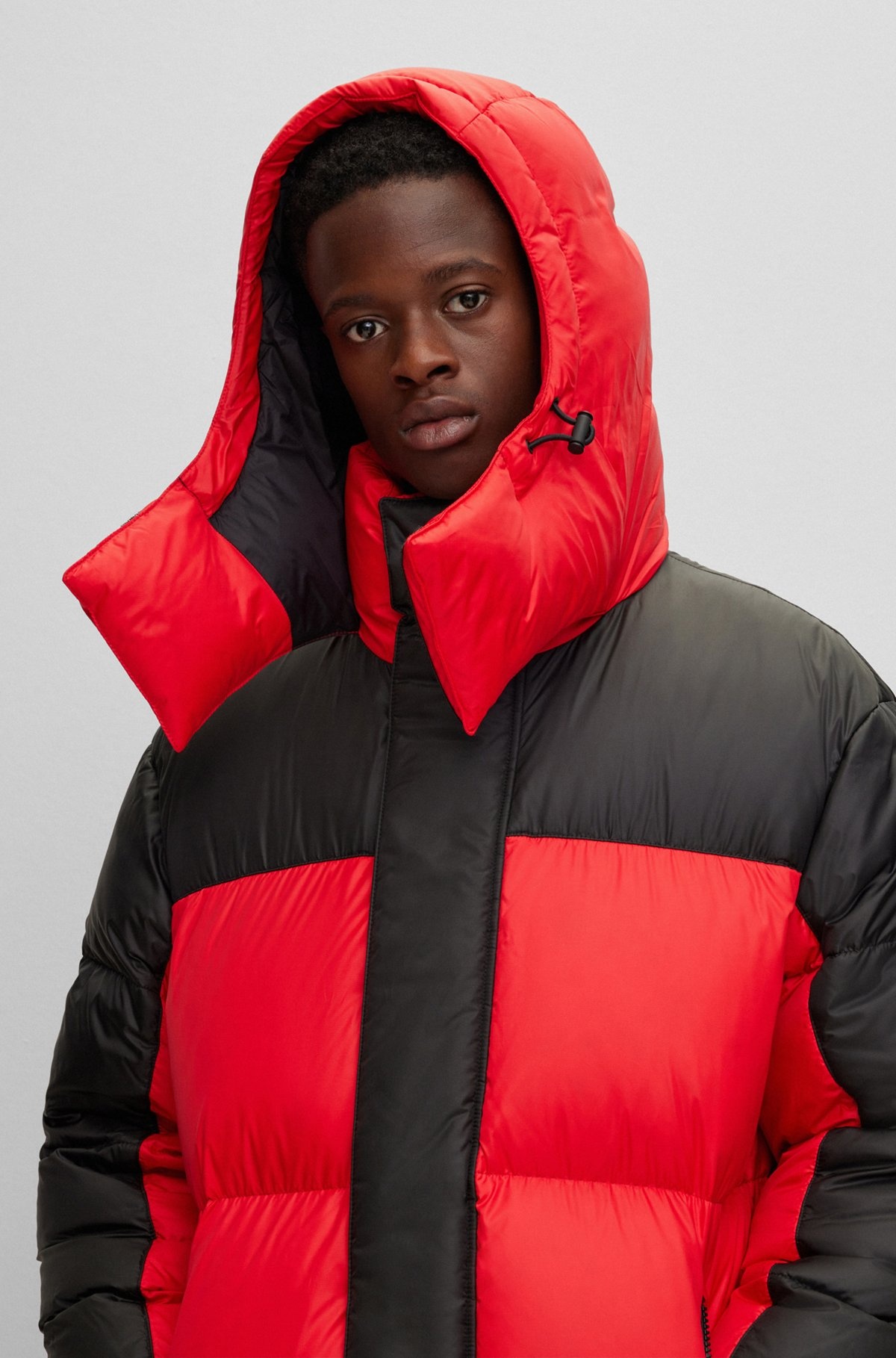 WATER-REPELLENT PARKA WITH RED-RUBBER LOGO BADGE - 6