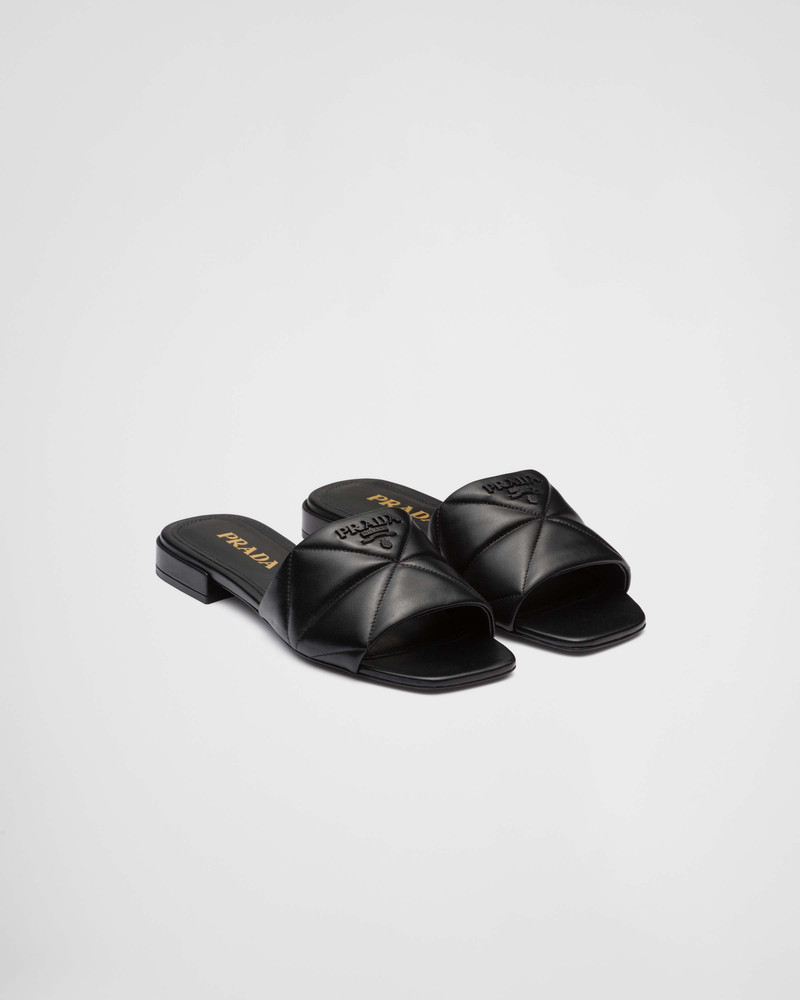 Quilted nappa leather sabots - 1