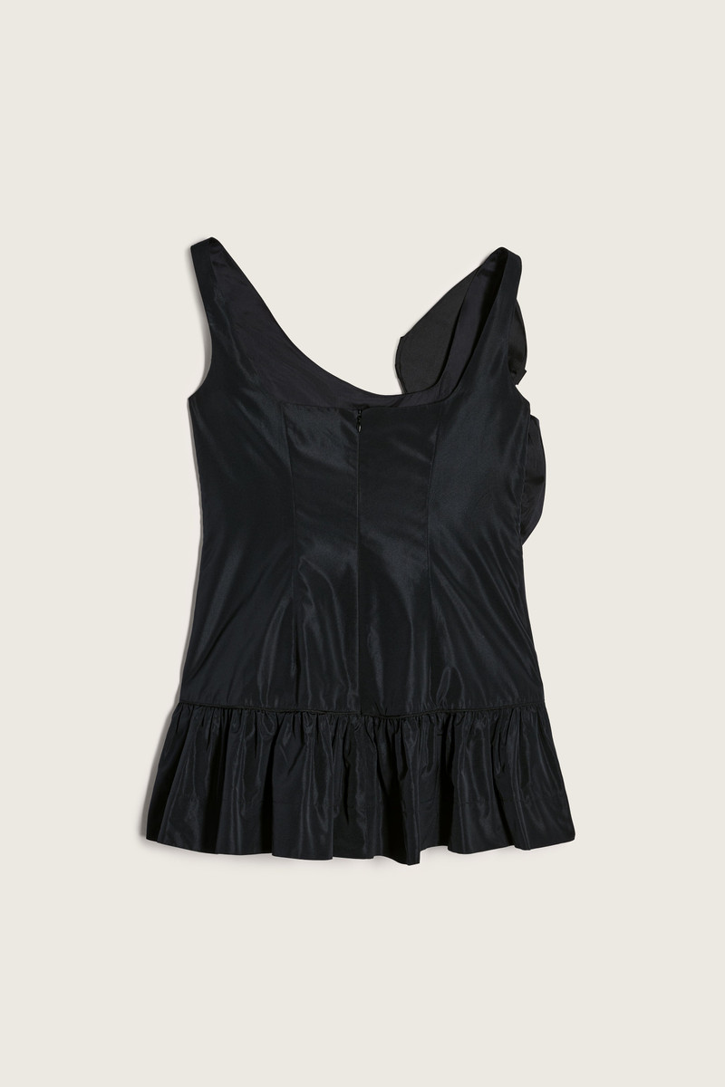 Simone Rocha Pressed Rosette Tilted Neck Peplum Top outlook