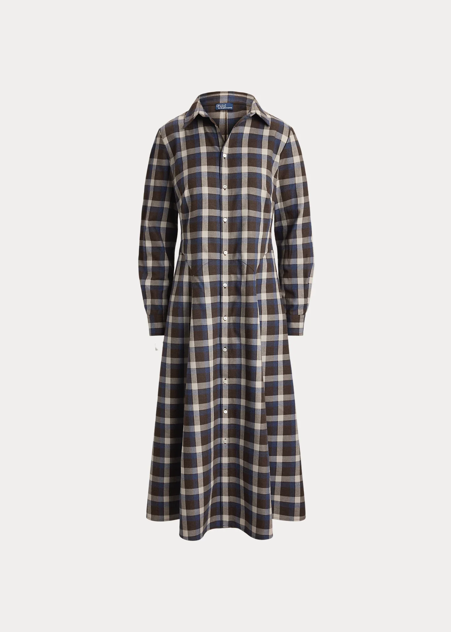 Plaid Cotton Twill Shirtdress - 1