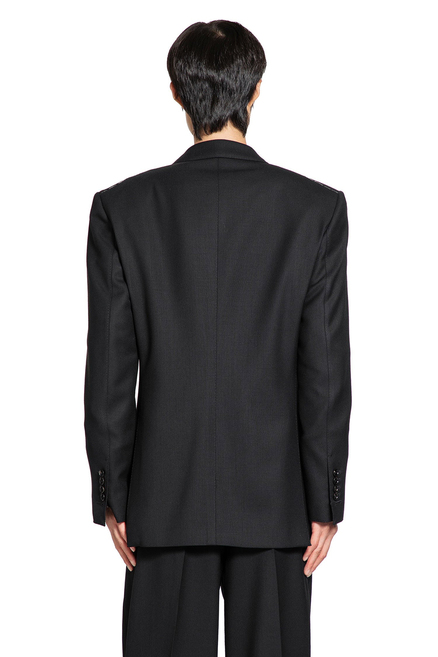 Double-breasted Blazer In Broken Twill - 3