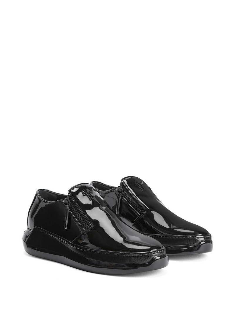 Giuseppe Zanotti Conley patent-finish zip-up sneakers outlook