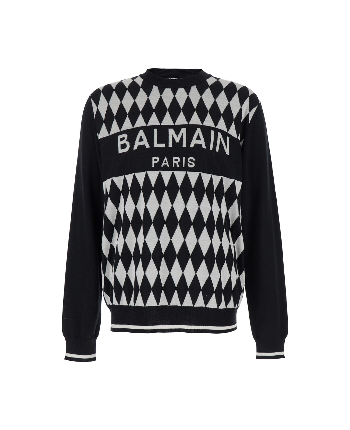 Diamond Balmain Logo Jacquard Sweater - 1