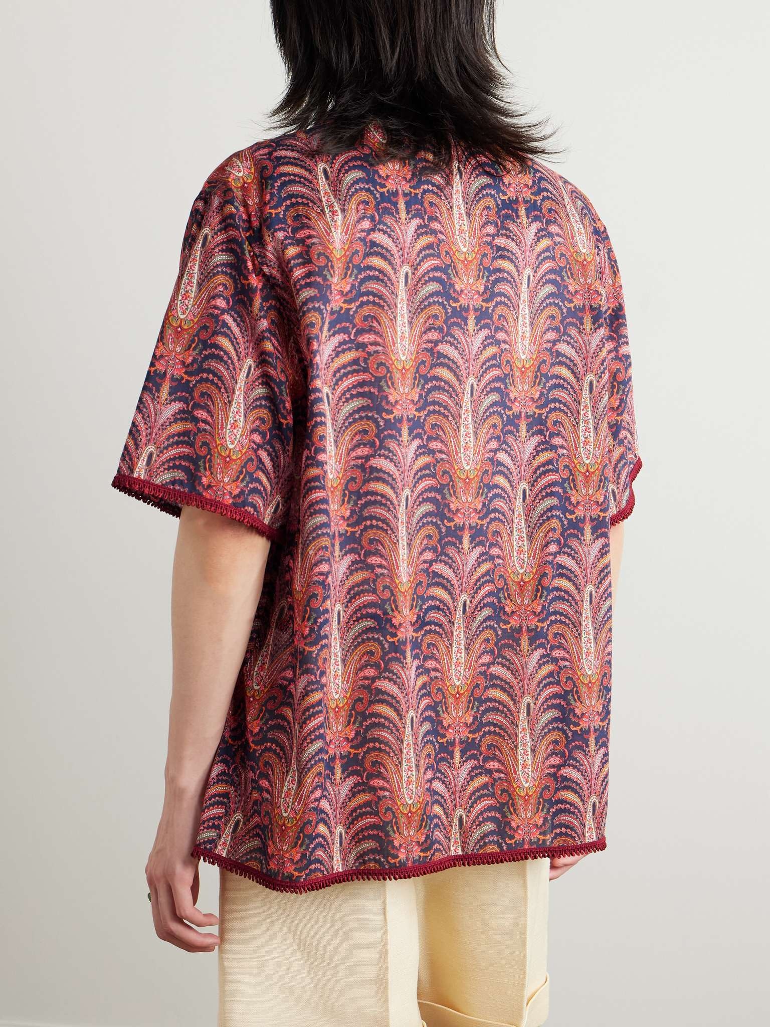 Camp-Collar Paisley-Print Cotton-Voile Shirt - 3