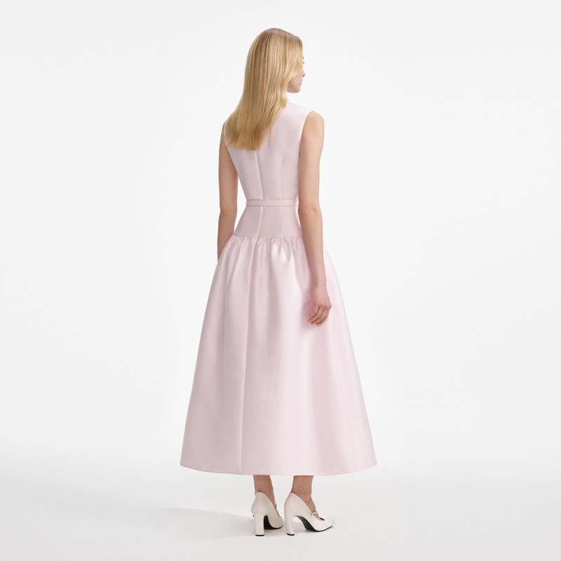 self-portrait Pink Taffeta Midi Dress outlook