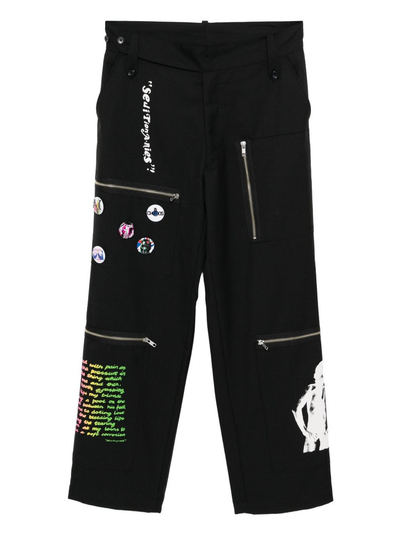 graphic-print straight-leg pants 1