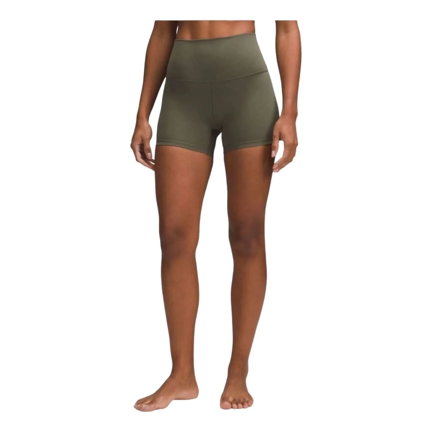 (WMNS) LULULEMON Align High-Rise Short 4" 'Army Green' LW7CJQS-619427160 - 1