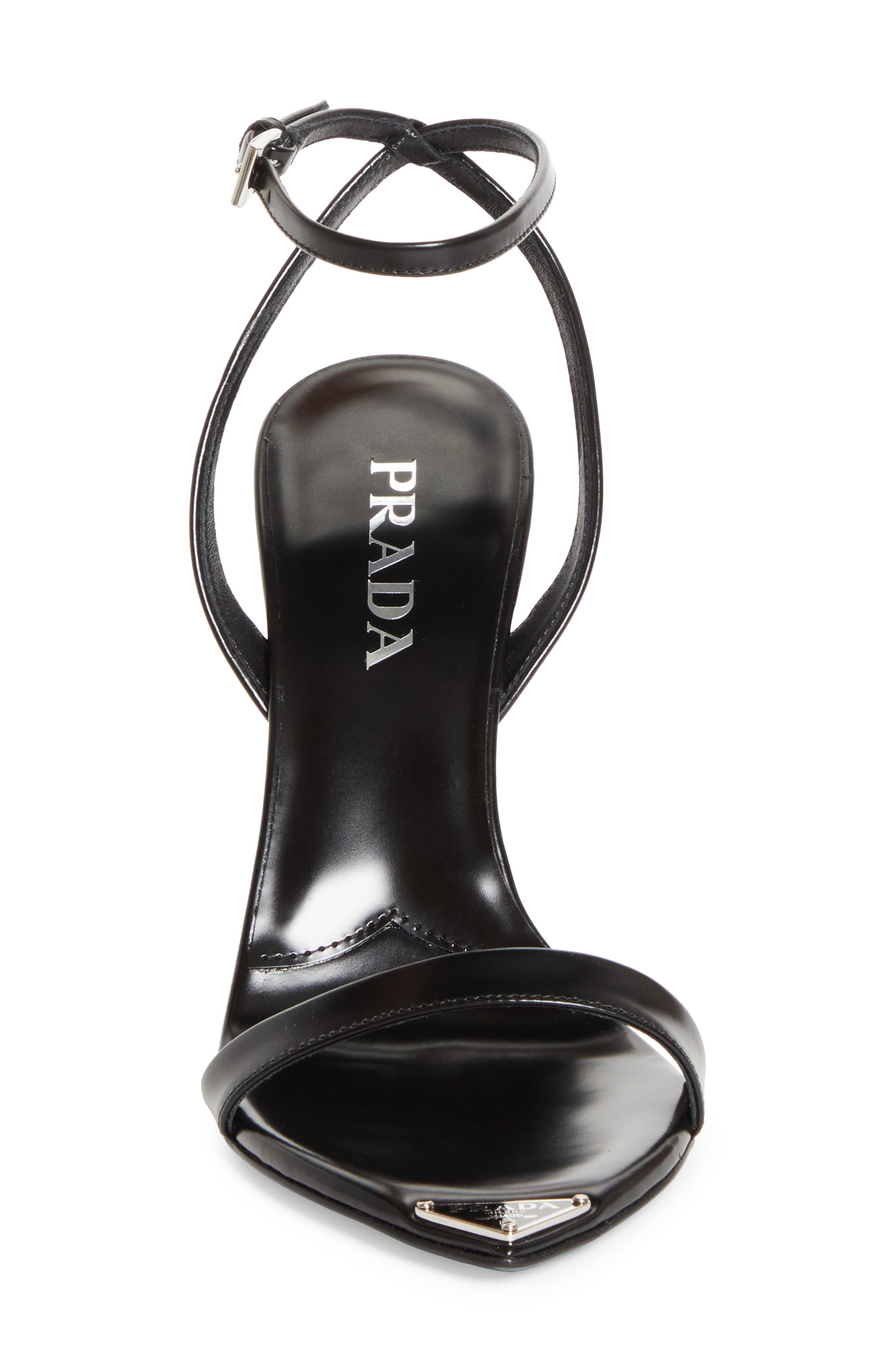 Prada Pointed Toe Logo Sandal in Nero at Nordstrom - 4