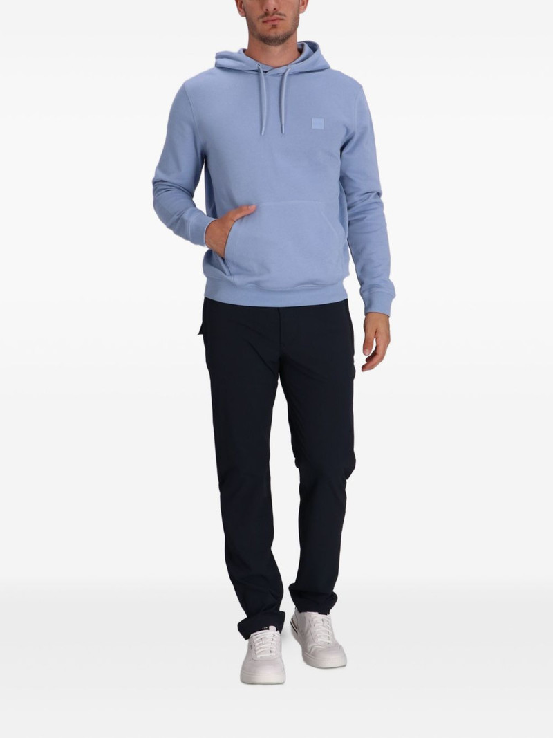 BOSS logo-patch cotton hoodie outlook