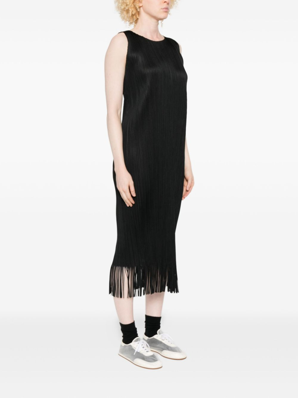 Wave pleated-fringe midi dress - 3