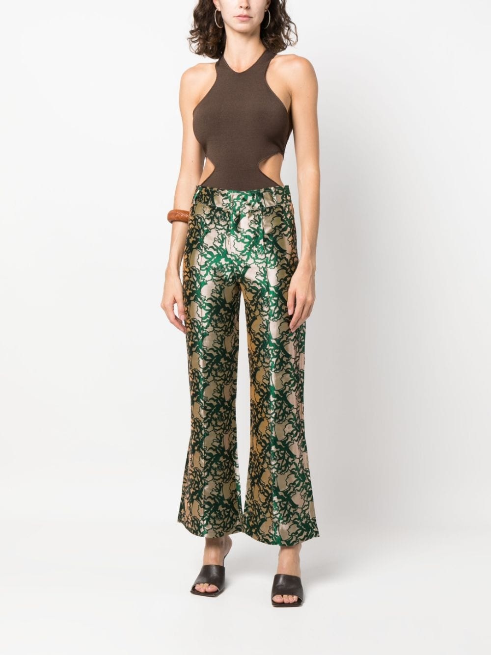 Yoshitomo jacquard straight-leg trousers - 2