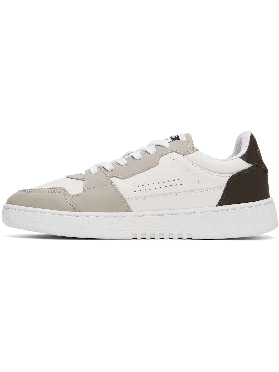 White & Taupe Dice Lo Sneakers - 3