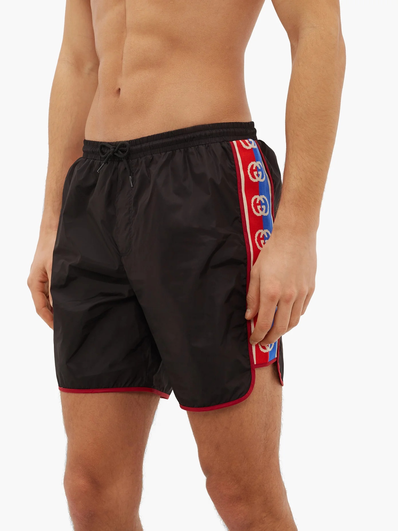 Logo-stripe swim shorts - 2