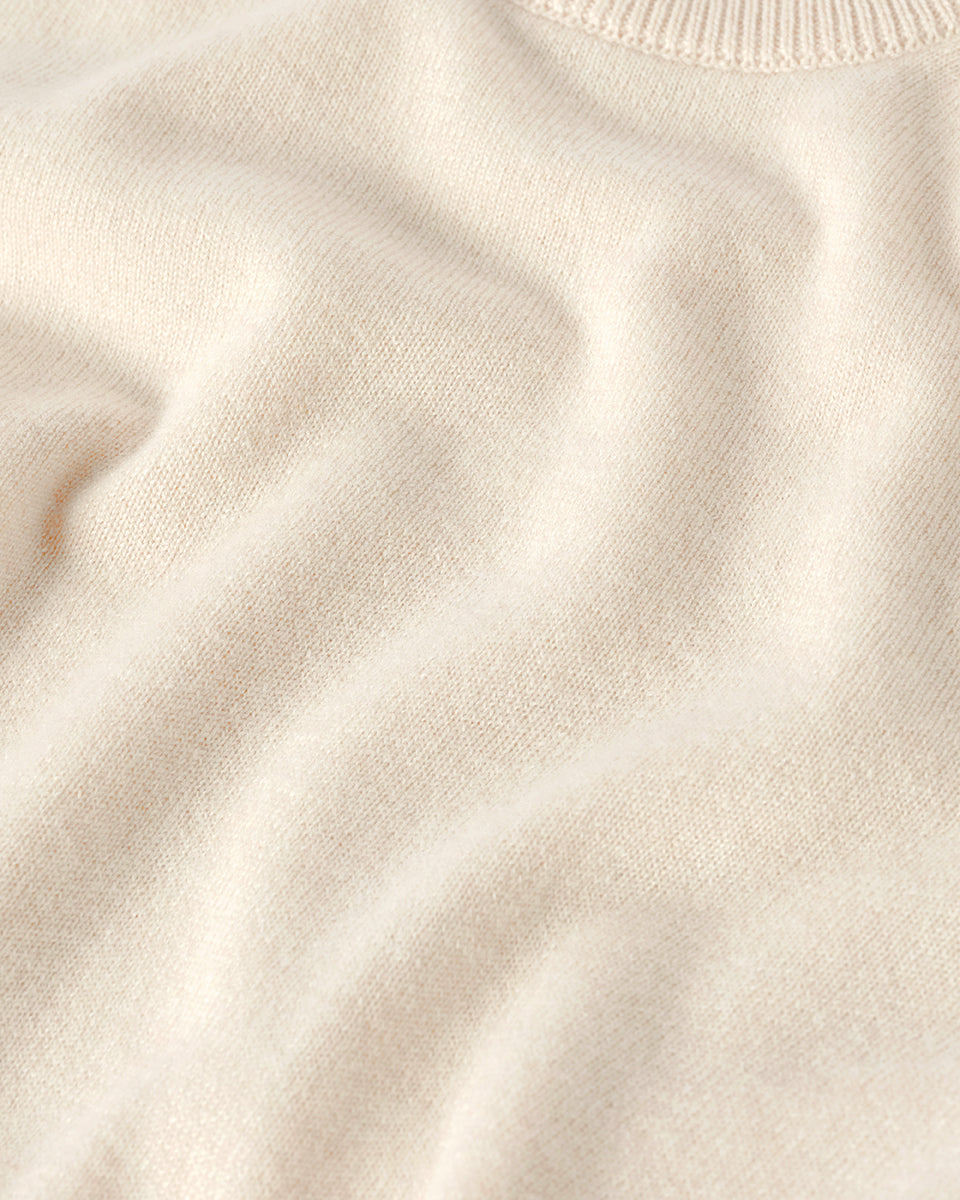 Classic Cashmere Cream Round Neck Jumper - 6