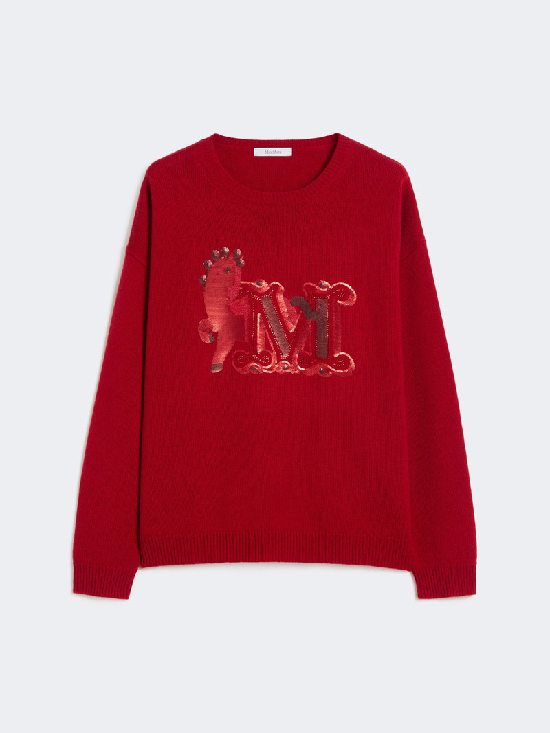TERRA Oversized wool and cashmere sweater - DARK RED 1