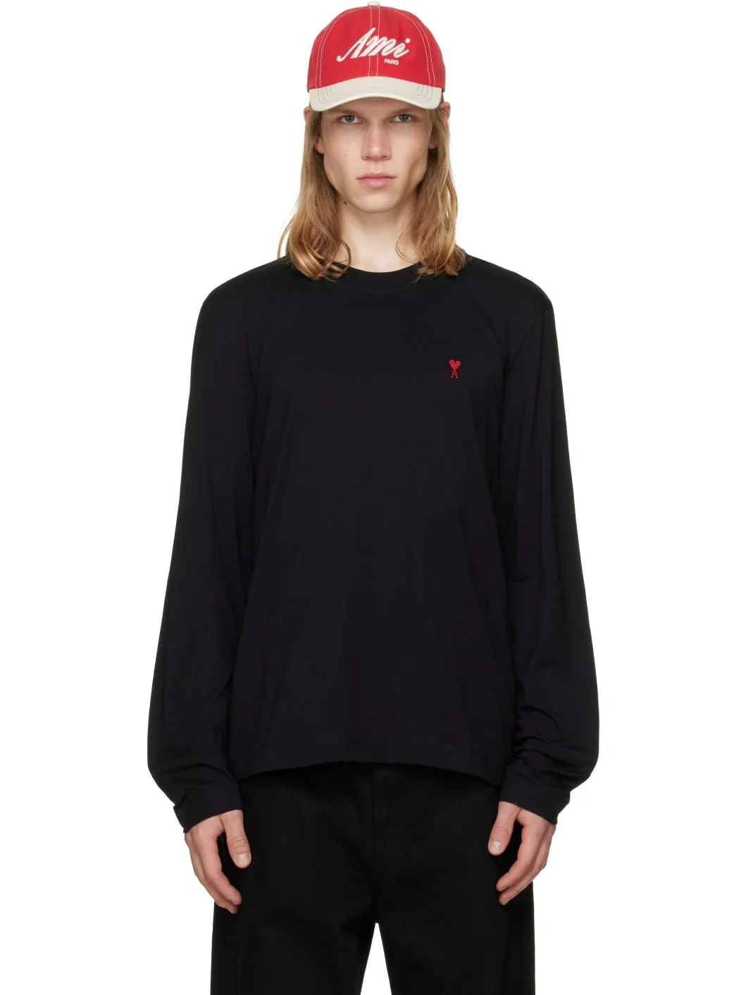 Black Ami de Coeur Cotton Longsleeves T-shirt - 1