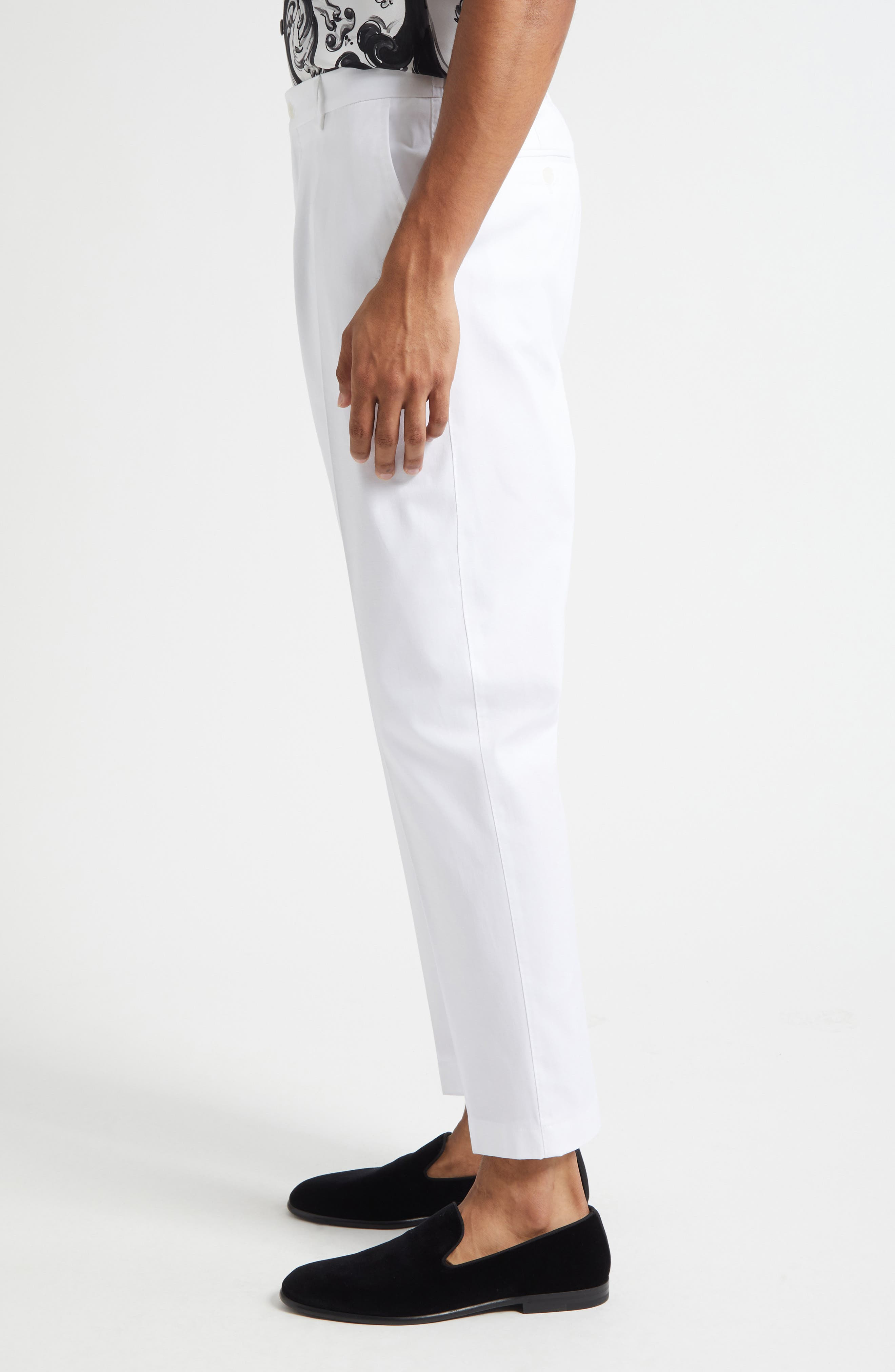 Dolce&Gabbana Cotton Stretch Gabardine Trousers in W0111 Bianco at Nordstrom - 4