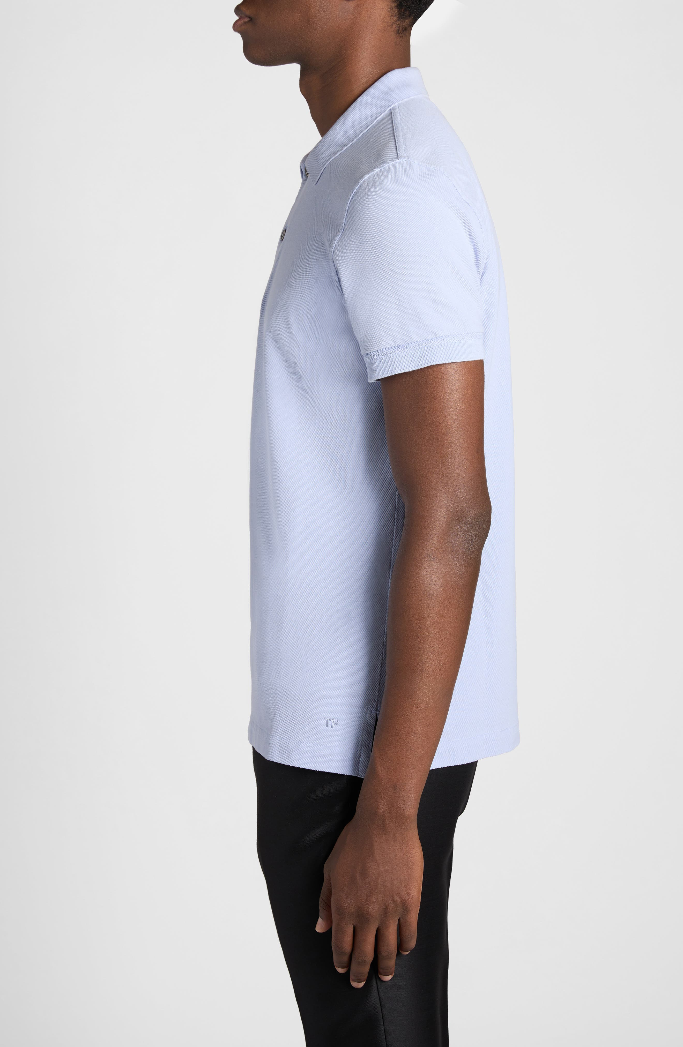 TOM FORD Short Sleeve Cotton Piqué Polo in Periwinkle at Nordstrom - 3