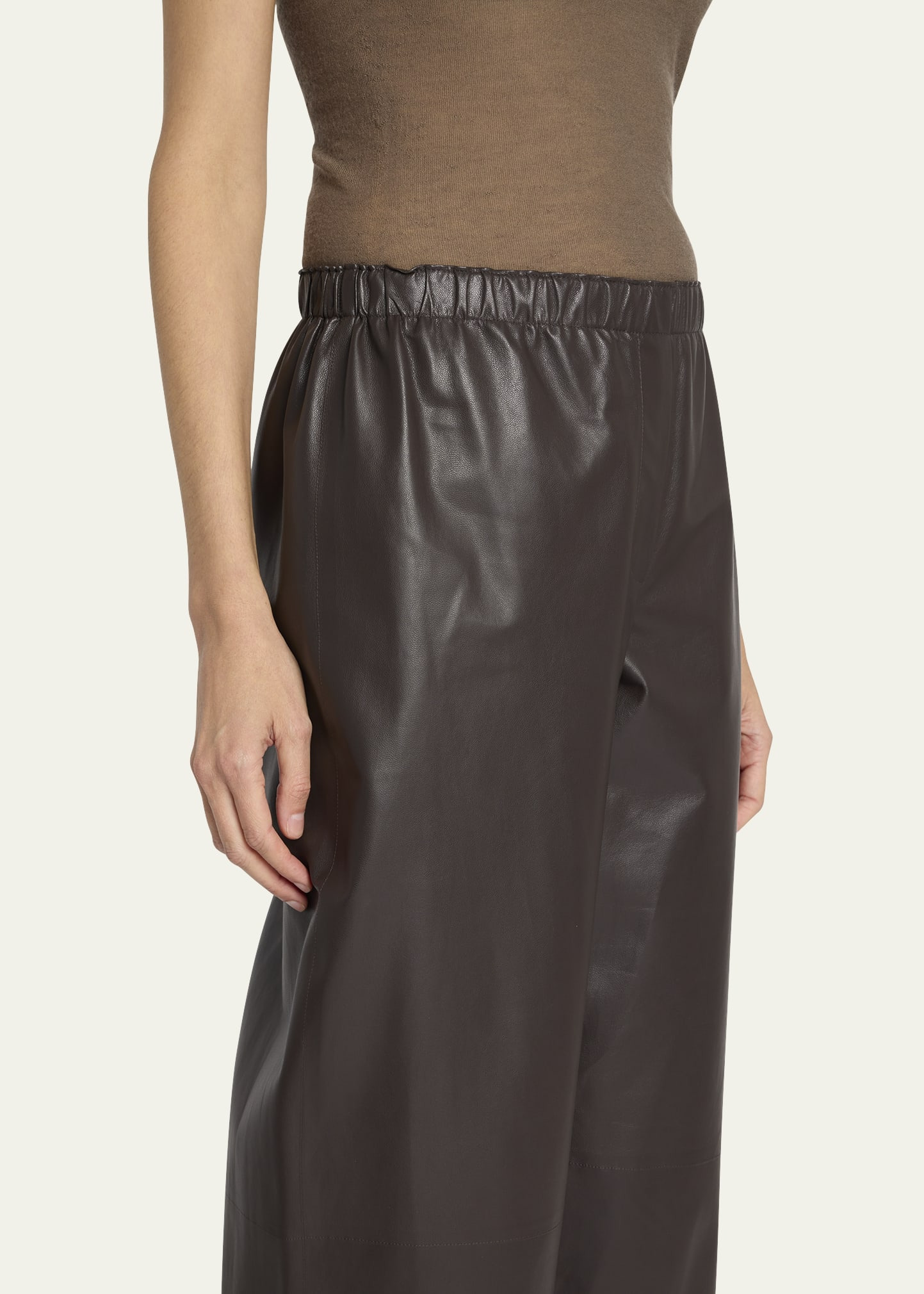 Yani Wide-Leg Leather Pants - 5