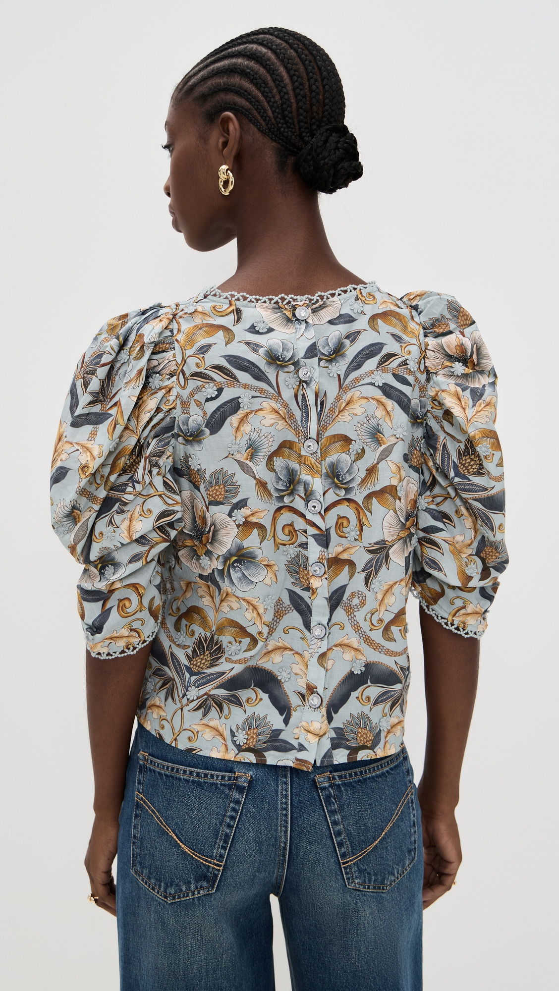 Snake Garden Blue 3D Blouse - 2