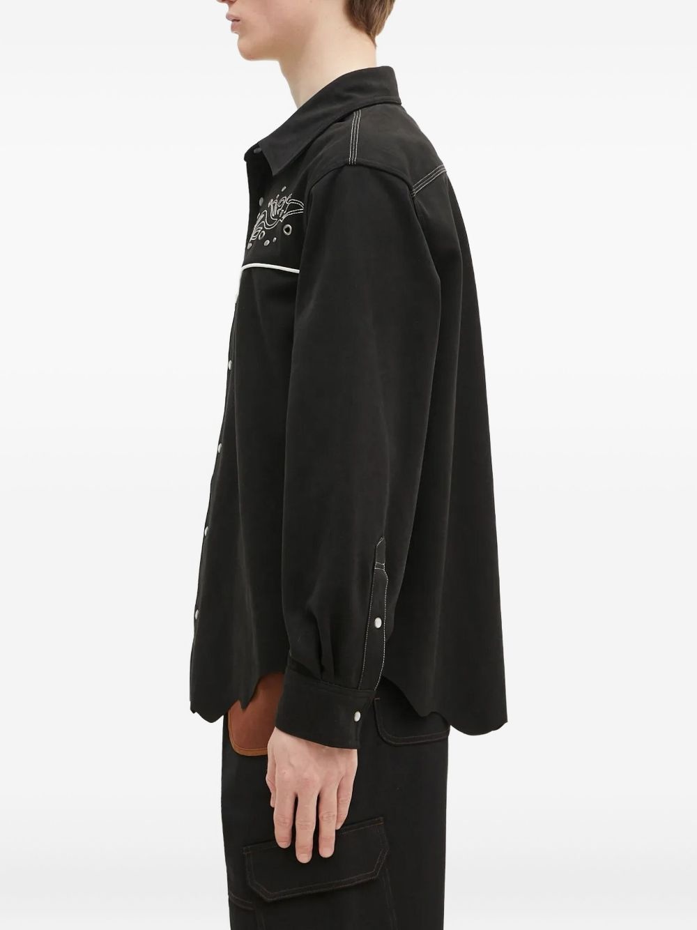 embroidered yoke shirt - 2
