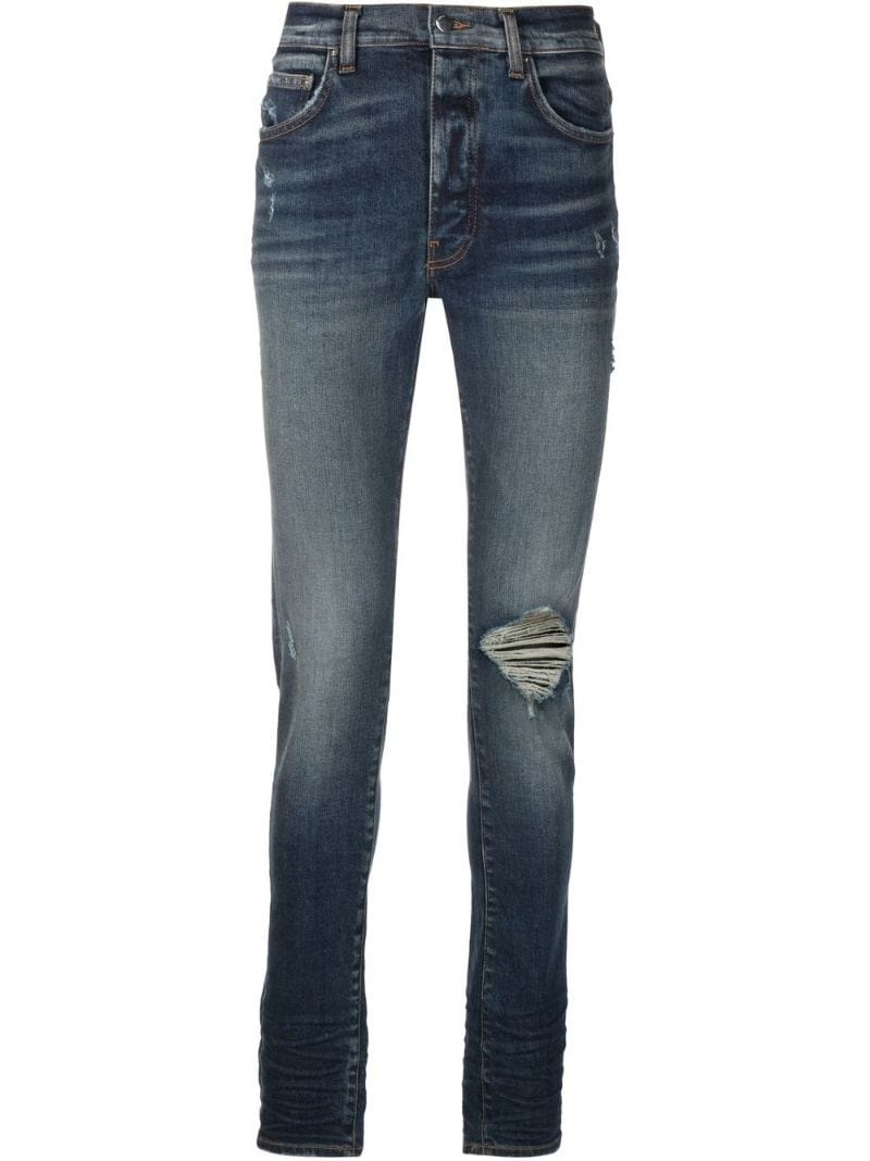 distressed-effect skinny jeans - 1