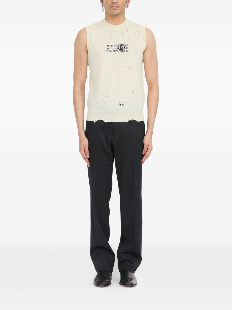 MM6 Maison Margiela distressed sleeveless top outlook