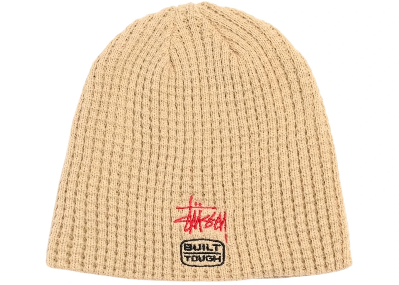 Stussy Waffle Built Tough Skullcap Beanie Sand - 1
