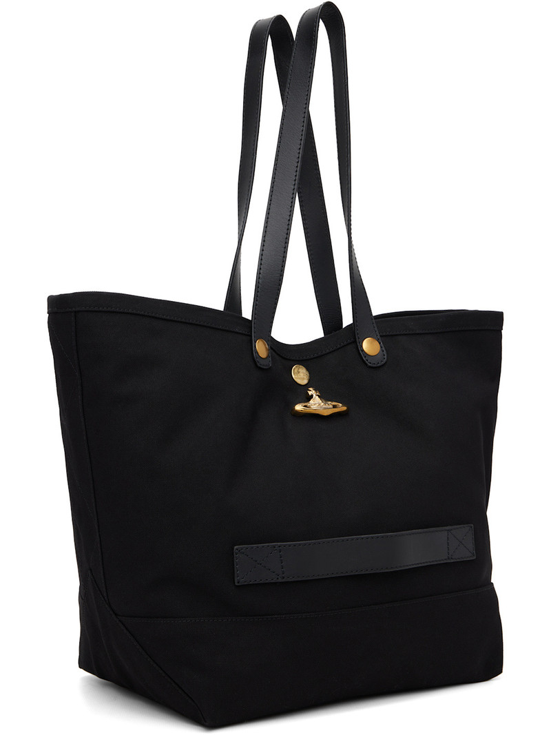 Vivienne Westwood Black Utility Small Shopper Tote outlook