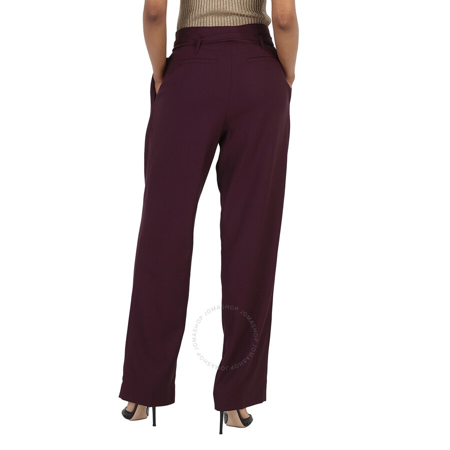 Victoria Beckham Ladies Pants Purple 2 Pleat Tie Pant - 6