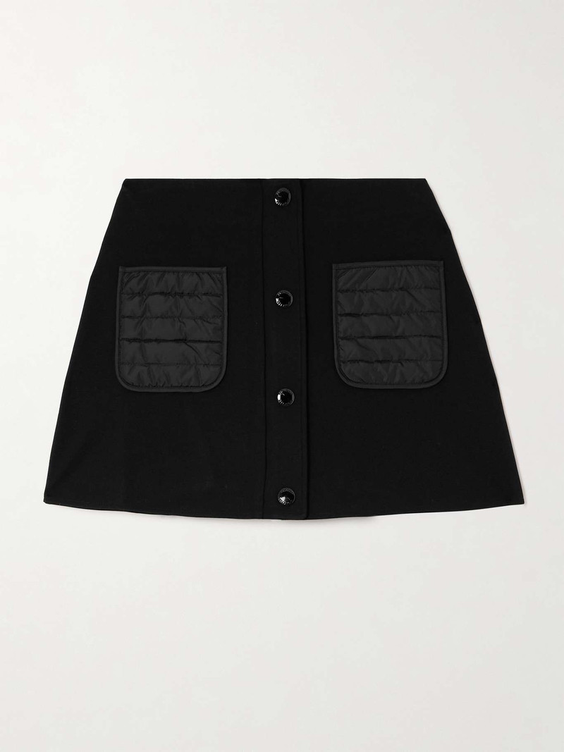 Shell-trimmed crepe mini skirt 1