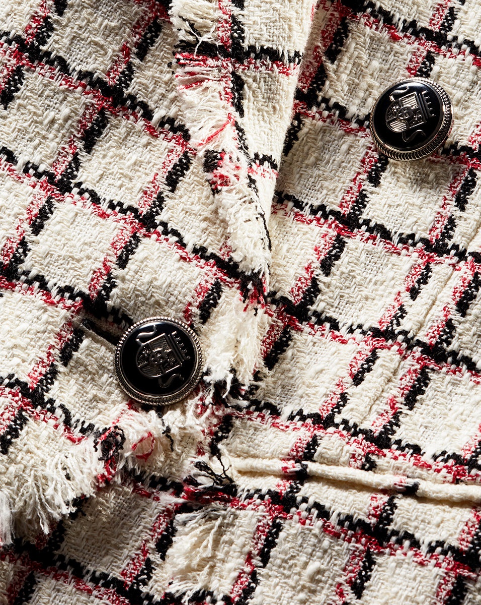TAJA GRAPHIC TWEED DICKEY JACKET - 4