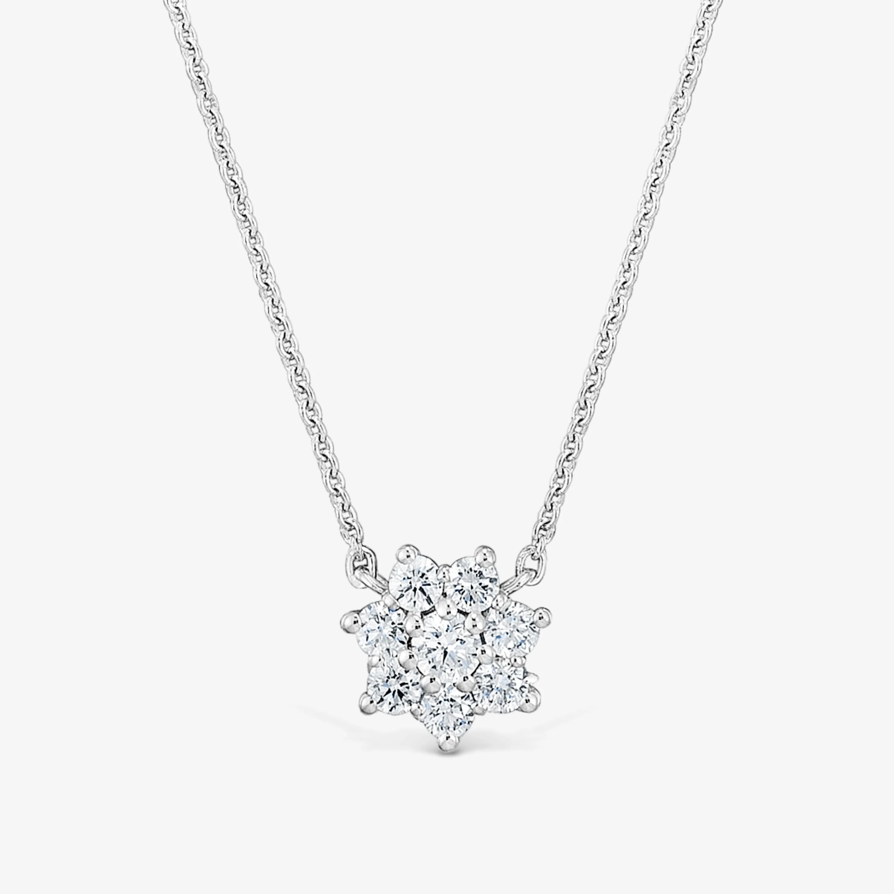 18K white gold Choker with diamond Daisy - 1