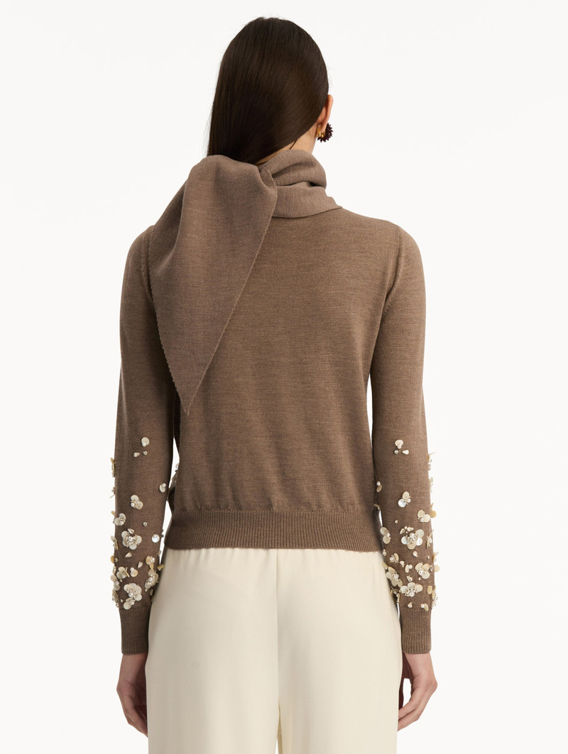 MOTHER OF PEARL EMBROIDERED PULLOVER WITH SCARF 4