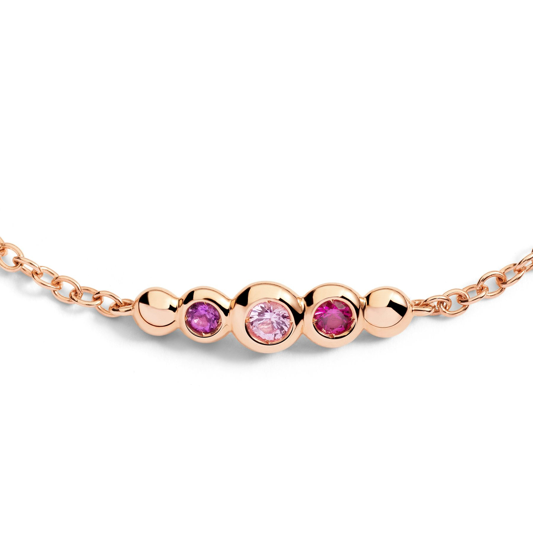 ROSE GOLD  & COLOURED STONE BOLLICINE BRACELET - 2