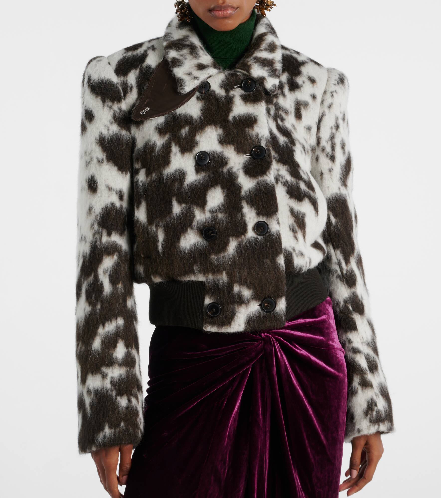 Animal-printed wool-blend jacket - 6