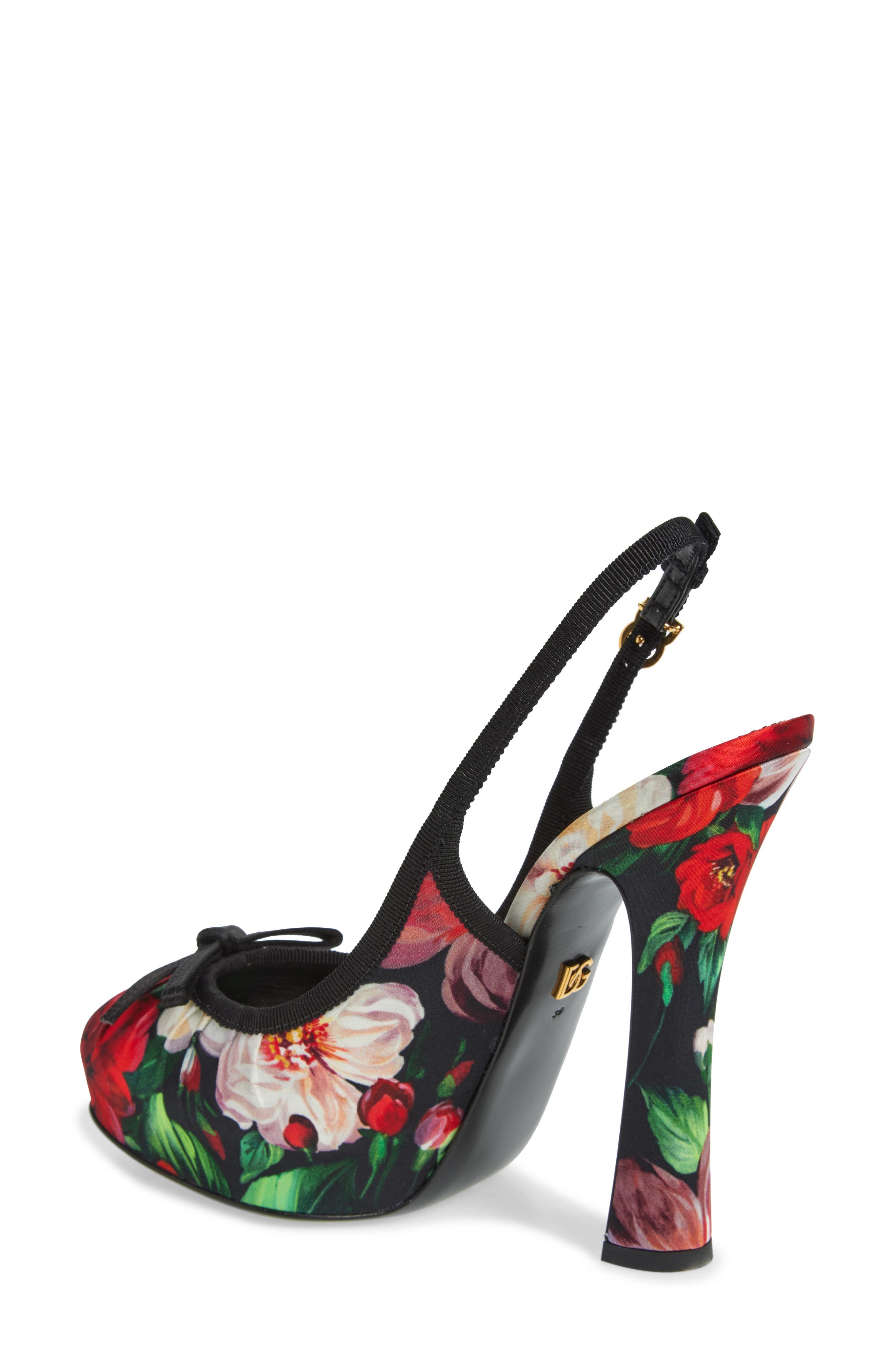 Dolce&Gabbana Rose Print Slingback Pump in Hn5Pd B.rose Antiche F.ner at Nordstrom - 2