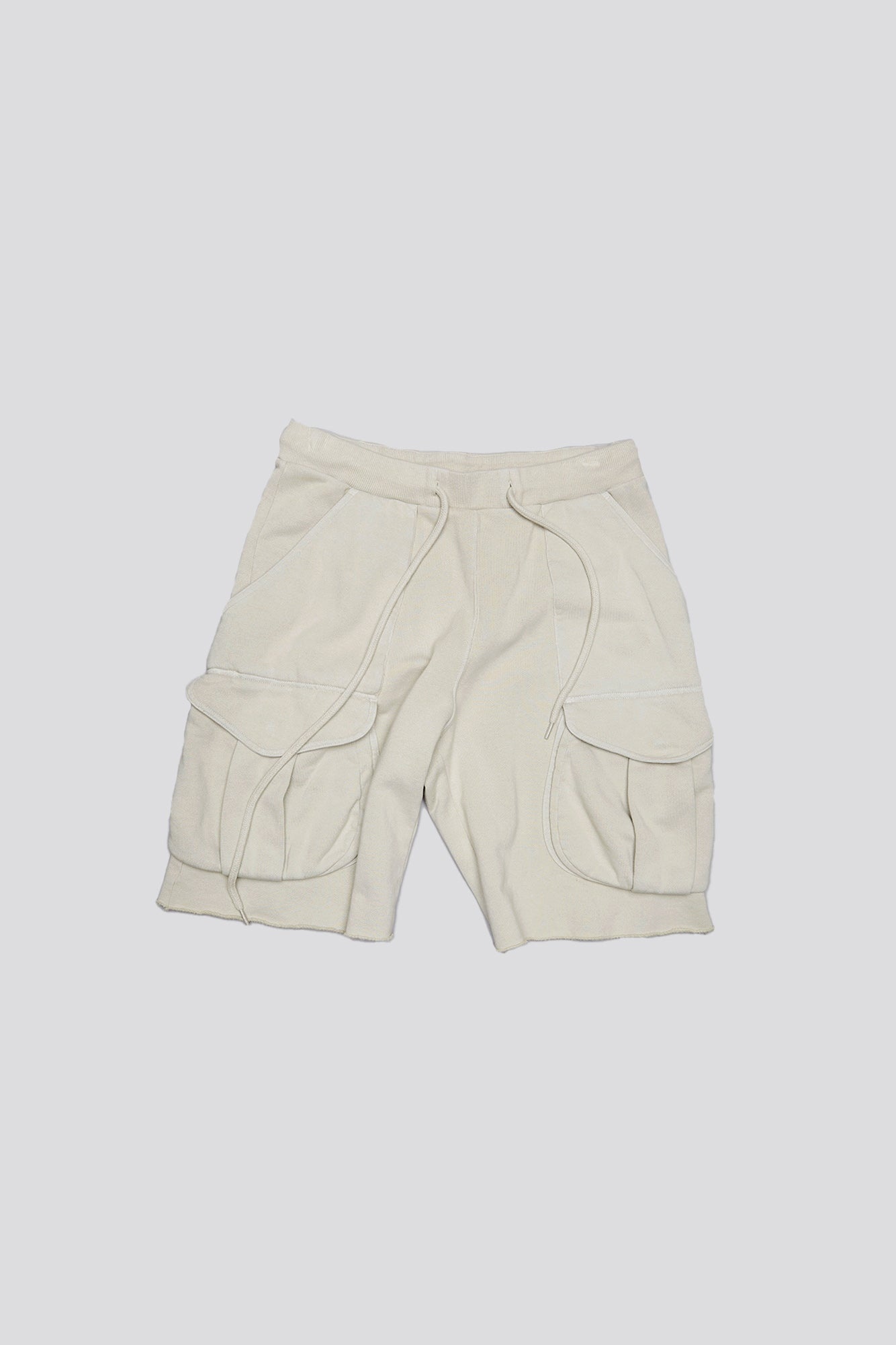 MULTIPOCKET RELAXED SWEATSHORTS - LIGHT STONE - 4