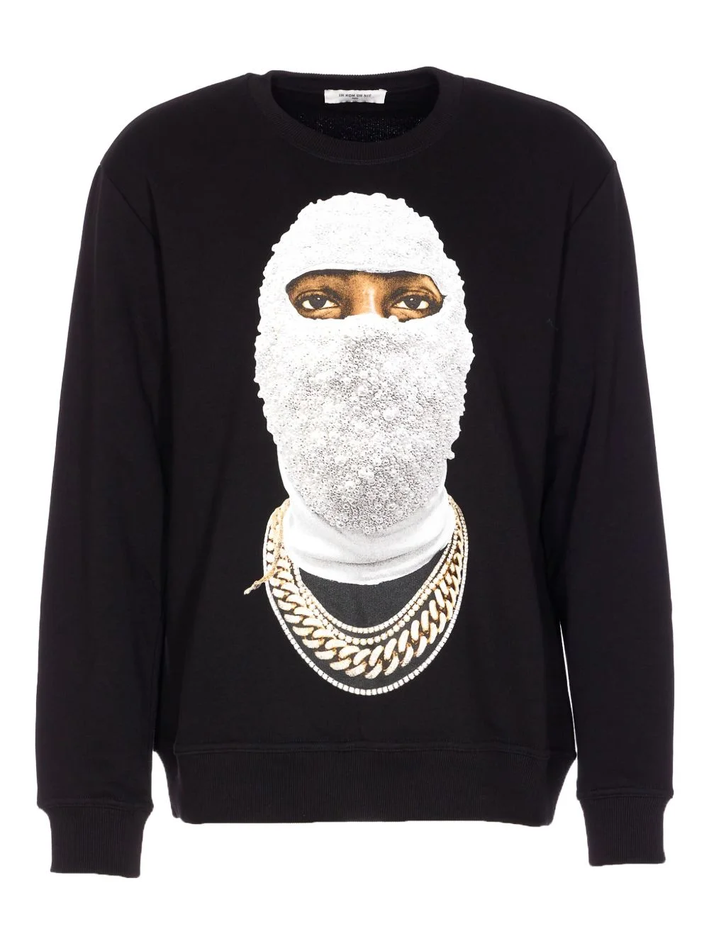 mask-print crew-neck sweatshirt - 1
