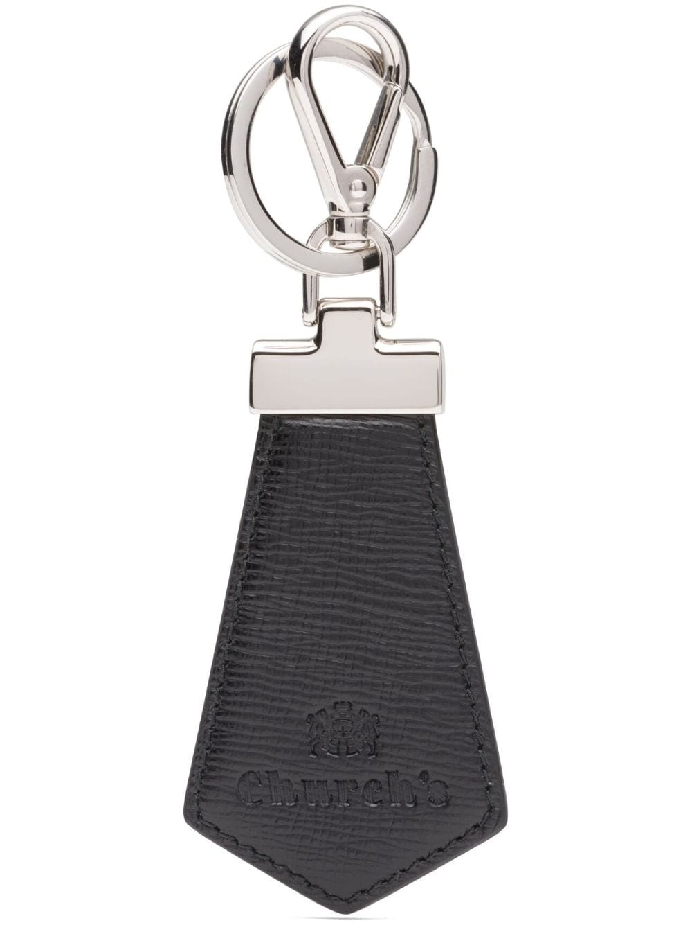 St James logo-debossed leather keyring - 1