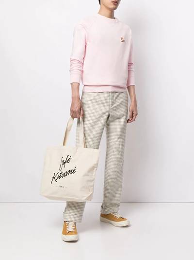 Maison Kitsuné logo print tote bag outlook