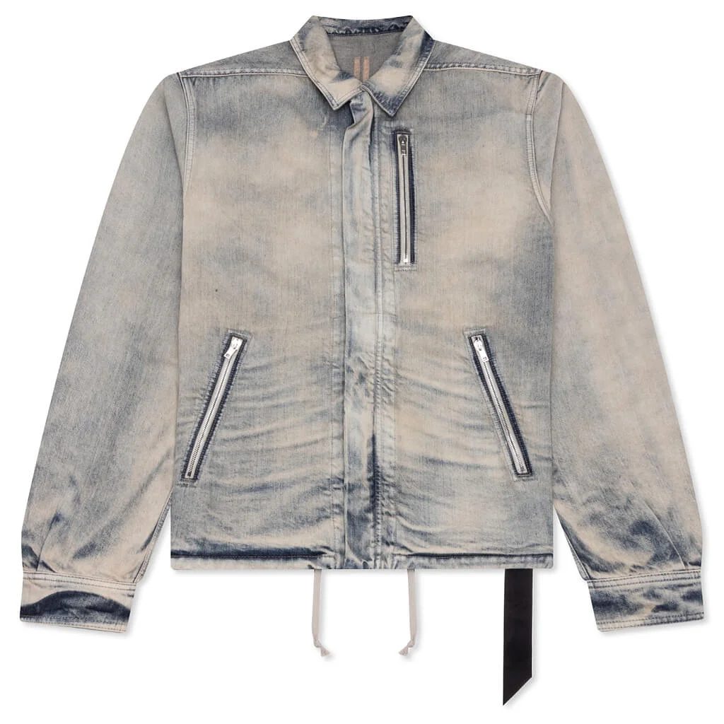 CONCEALED ZIPFRONT DENIM JACKET - MINERAL PEARL - 1
