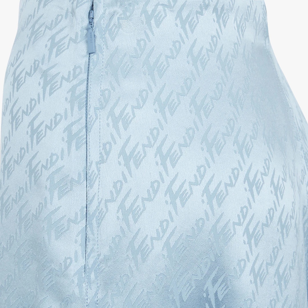 Light blue satin skirt - 3