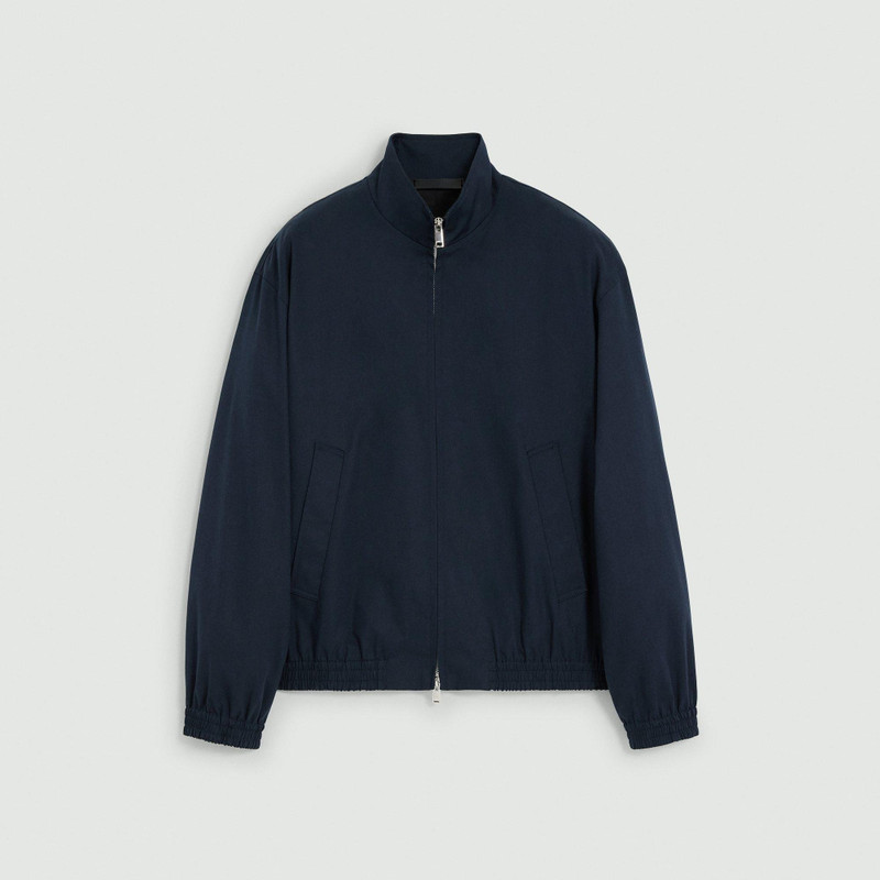 Stand Collar Jacket in Cotton-Blend Twill 1