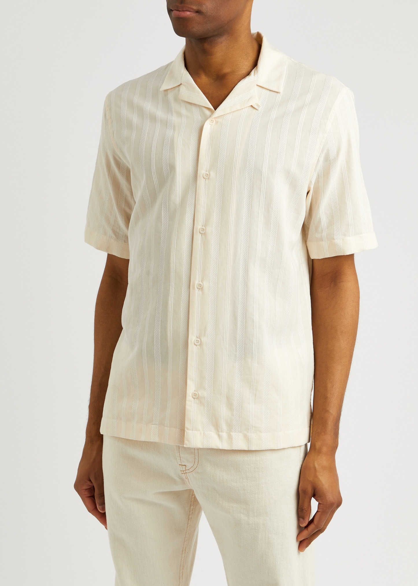 Striped embroidered cotton shirt - 2