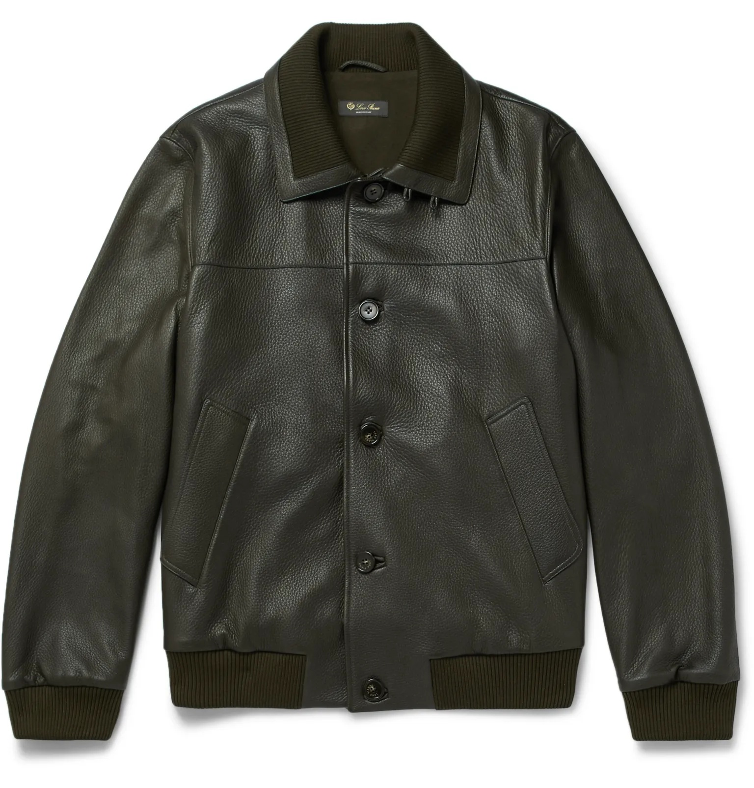 Full-Grain Leather Bomber Jacket - 1