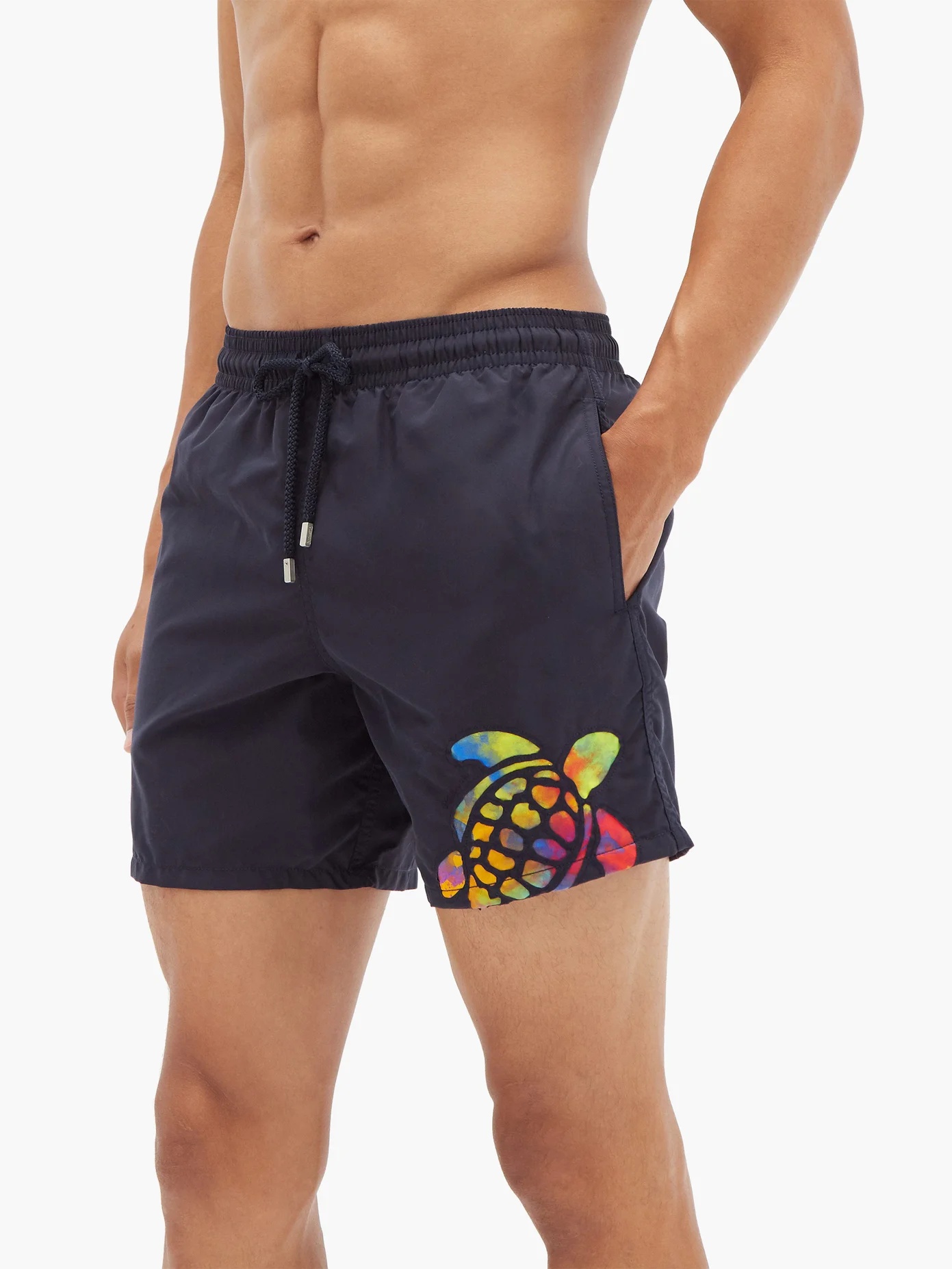 Motu neon-turtle swim shorts - 2