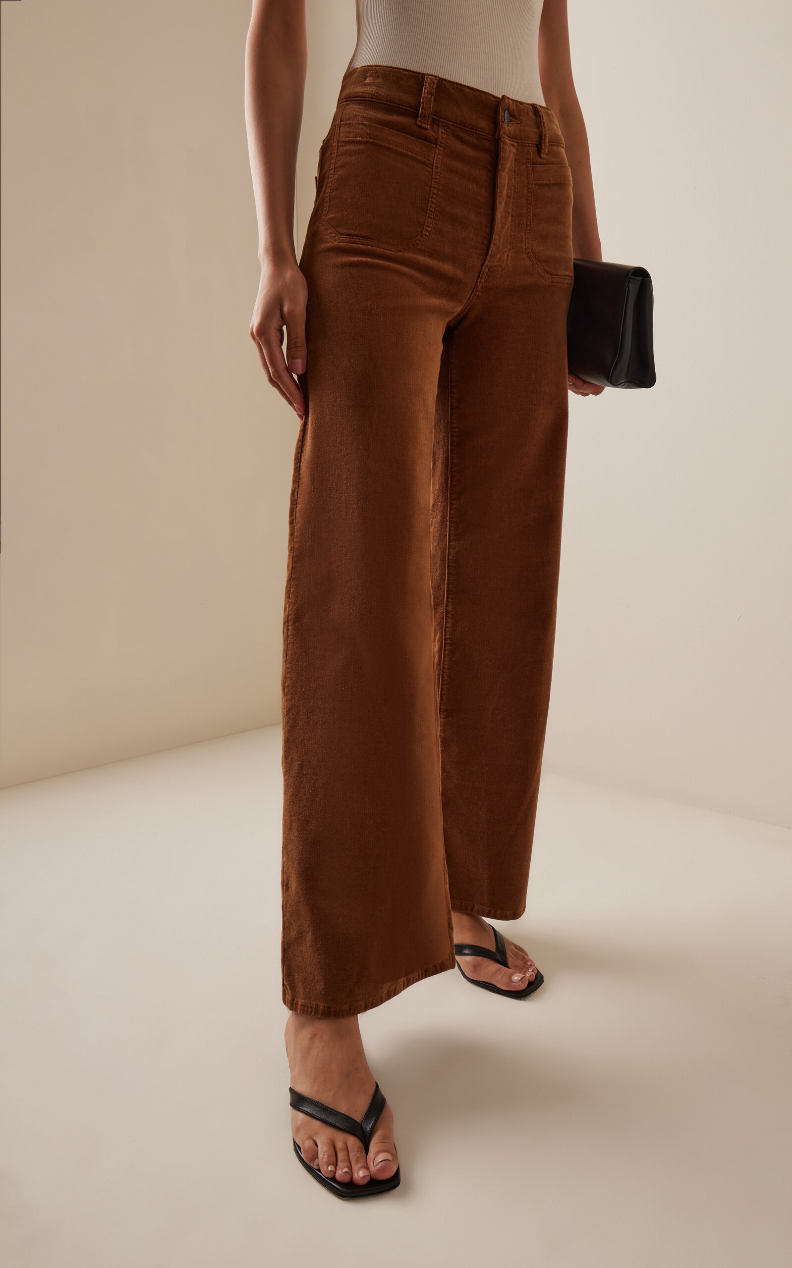 Le Slim Palazzo Modernist Corduroy Pants brown - 3